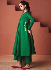 Paan Embroidered Kurta Set