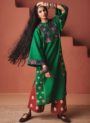 Paan Panelled Kurta Set