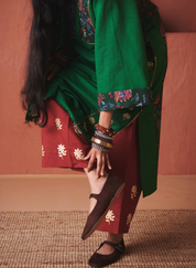 Paan Panelled Kurta Set