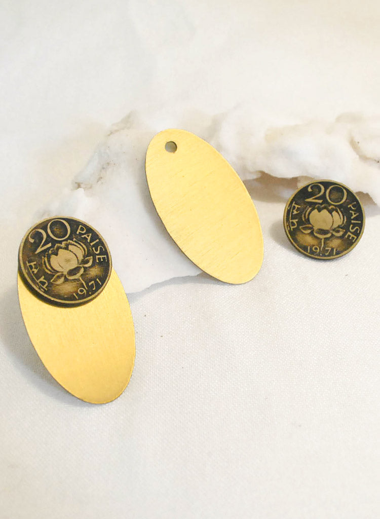 20 Paise Oval Earjackets