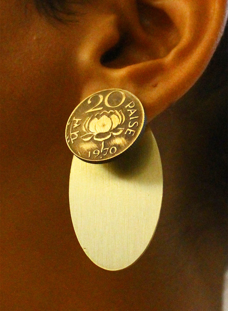 20 Paise Oval Earjackets