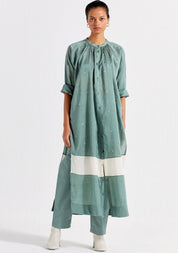 Panel Gather Neck Shirt