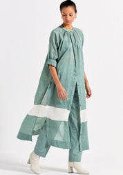 Panel Gather Neck Shirt