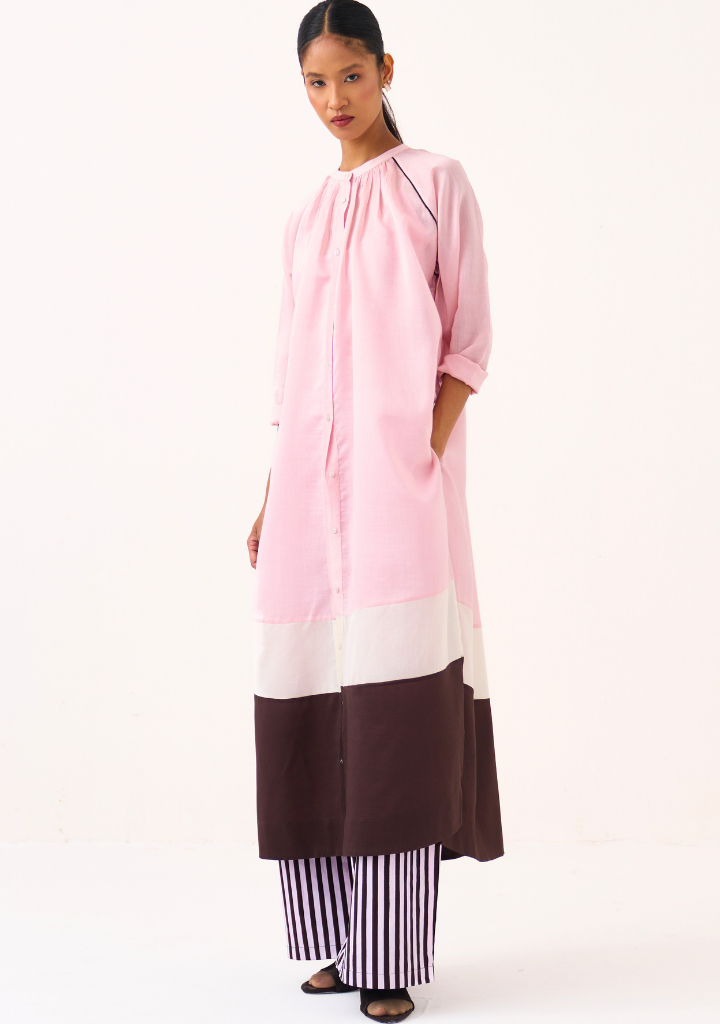 Panel Gather Shirt Set