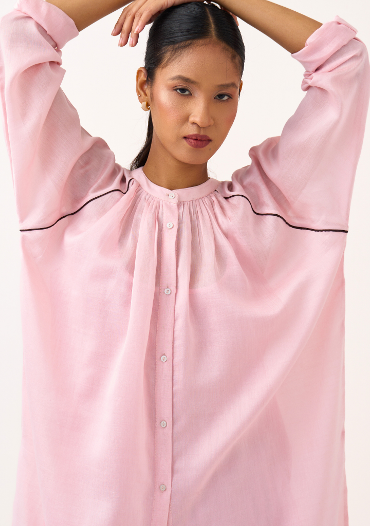 Panel Gather Shirt Set