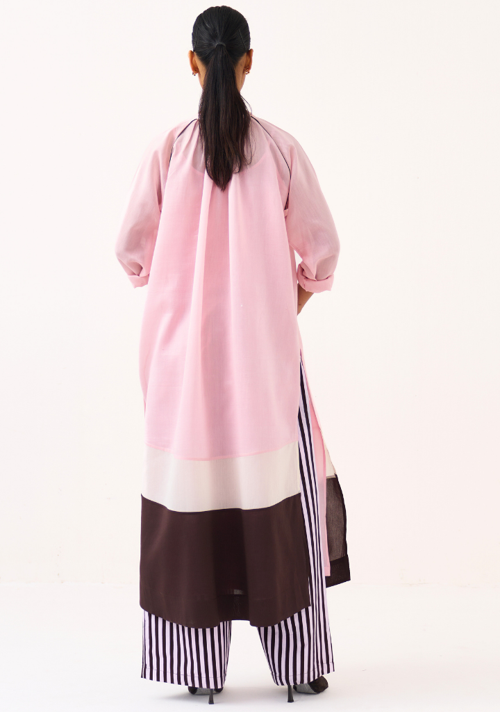 Panel Gather Shirt Set