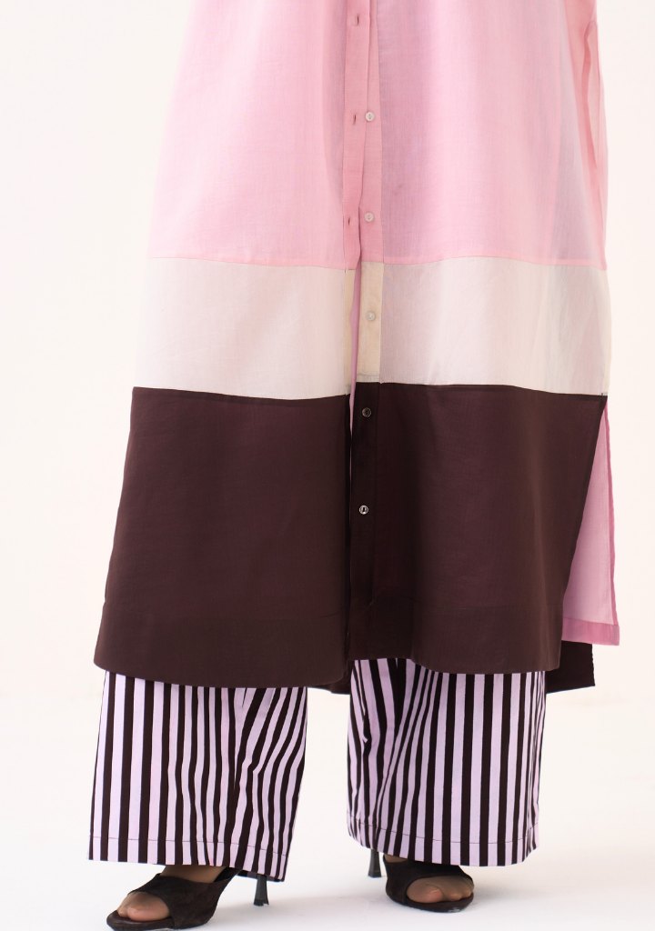Panel Gather Shirt Set