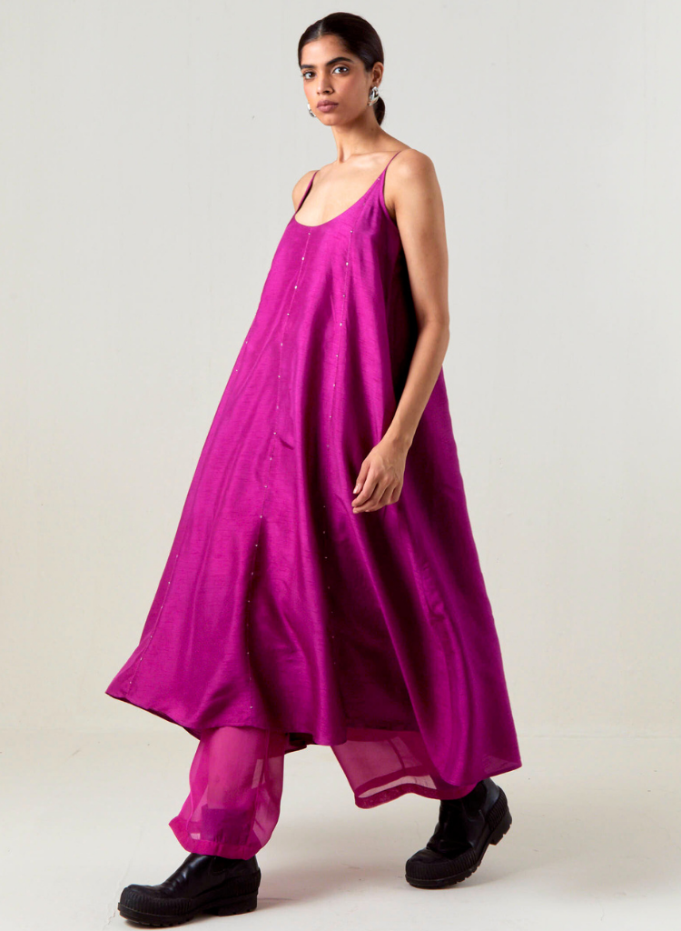 Paneled Embroidered Tunic Set