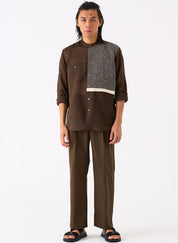 Panelled Embroidered Shirt