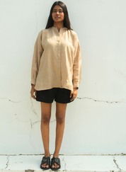 Parallel Beige Oversized Shirt