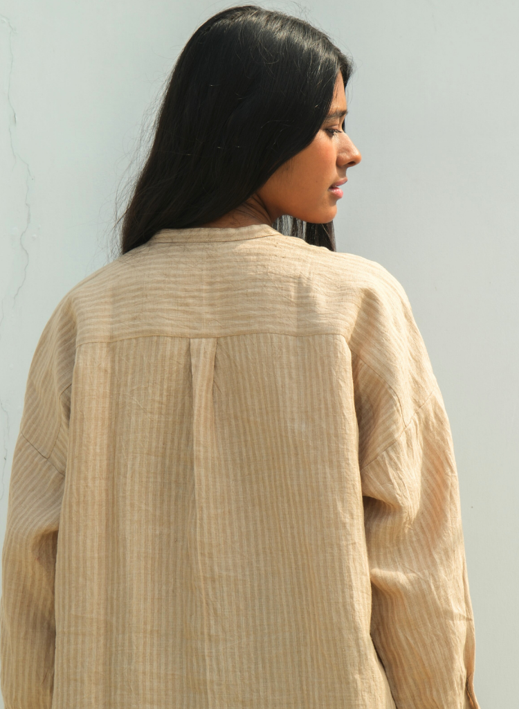 Parallel Beige Oversized Shirt