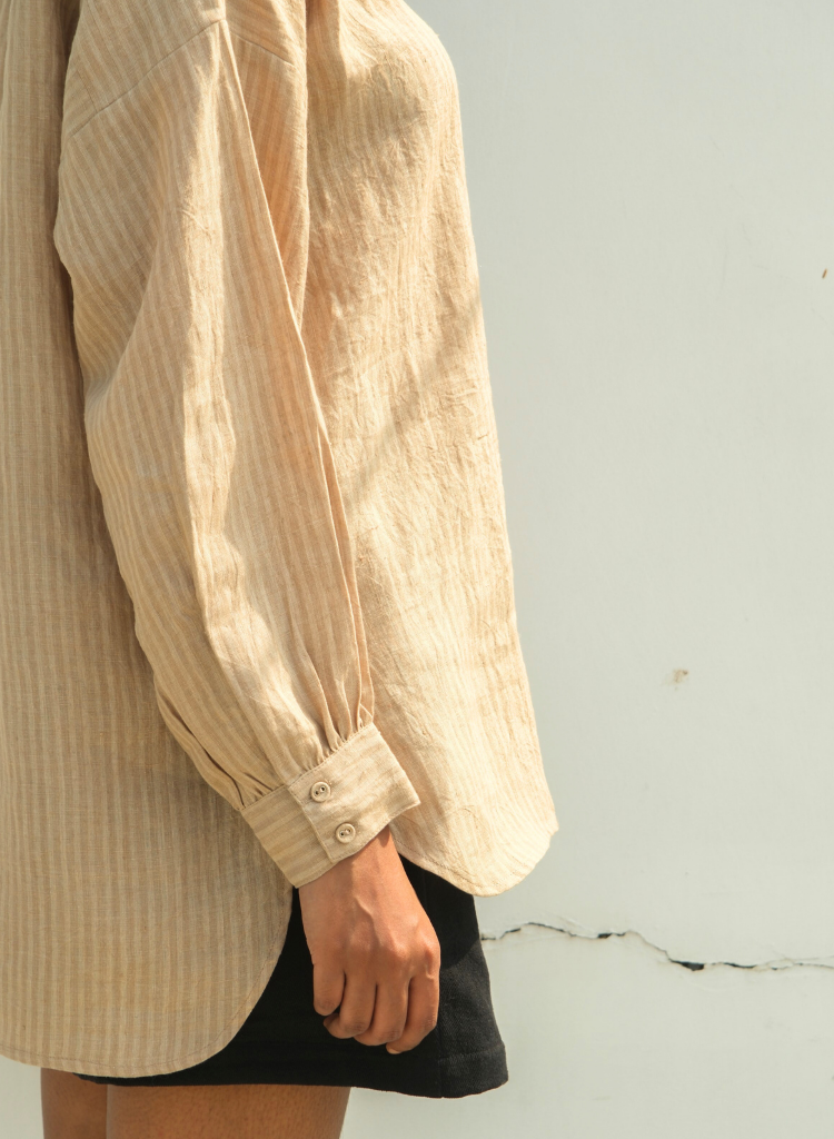 Parallel Beige Oversized Shirt