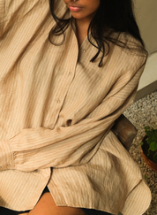 Parallel Beige Oversized Shirt