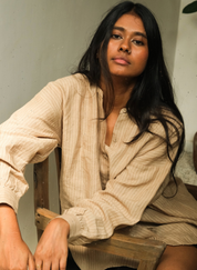 Parallel Beige Oversized Shirt