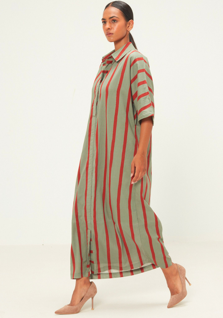 Parallel Shirt Dress