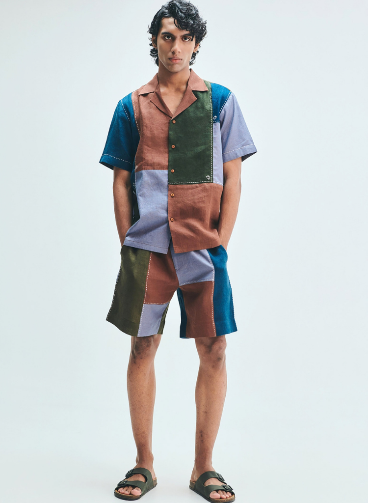 Patchwork Camp Collar Shirt