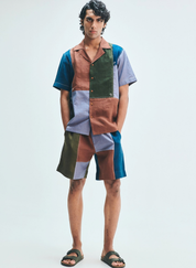 Patchwork Camp Collar Shirt
