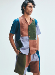 Patchwork Camp Collar Shirt