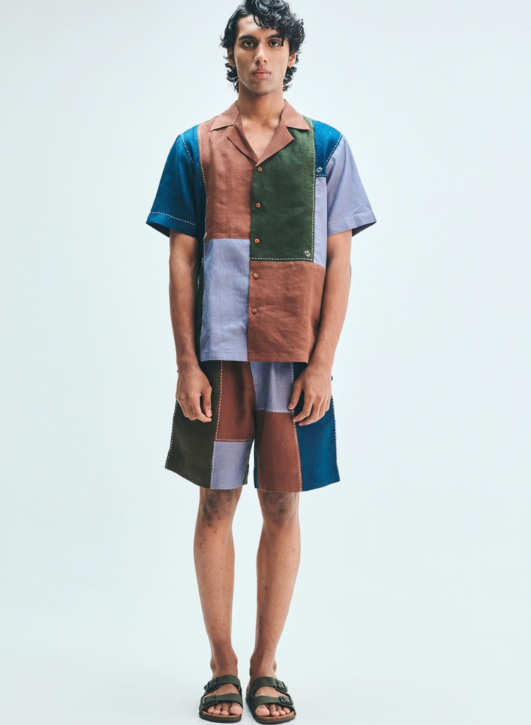 Patchwork Shirt Set