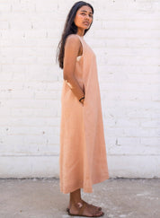 Peach Linen Dress