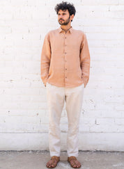 Peach Linen Shirt