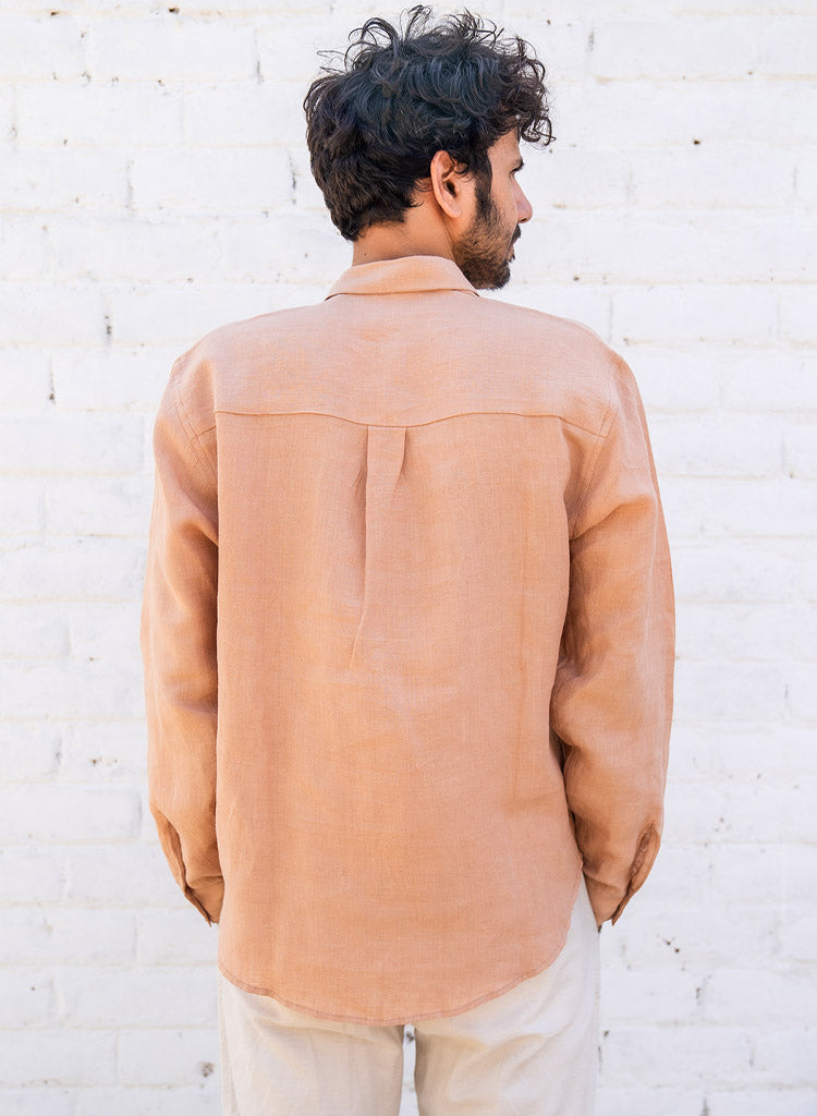 Peach Linen Shirt