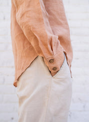 Peach Linen Shirt