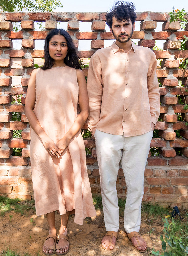 Peach Linen Shirt