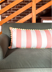 Peach Scallop Lumbar Cushion Cover