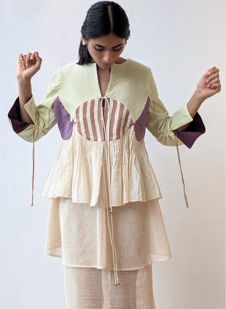 Peplum Tie-up Reversible Overlay