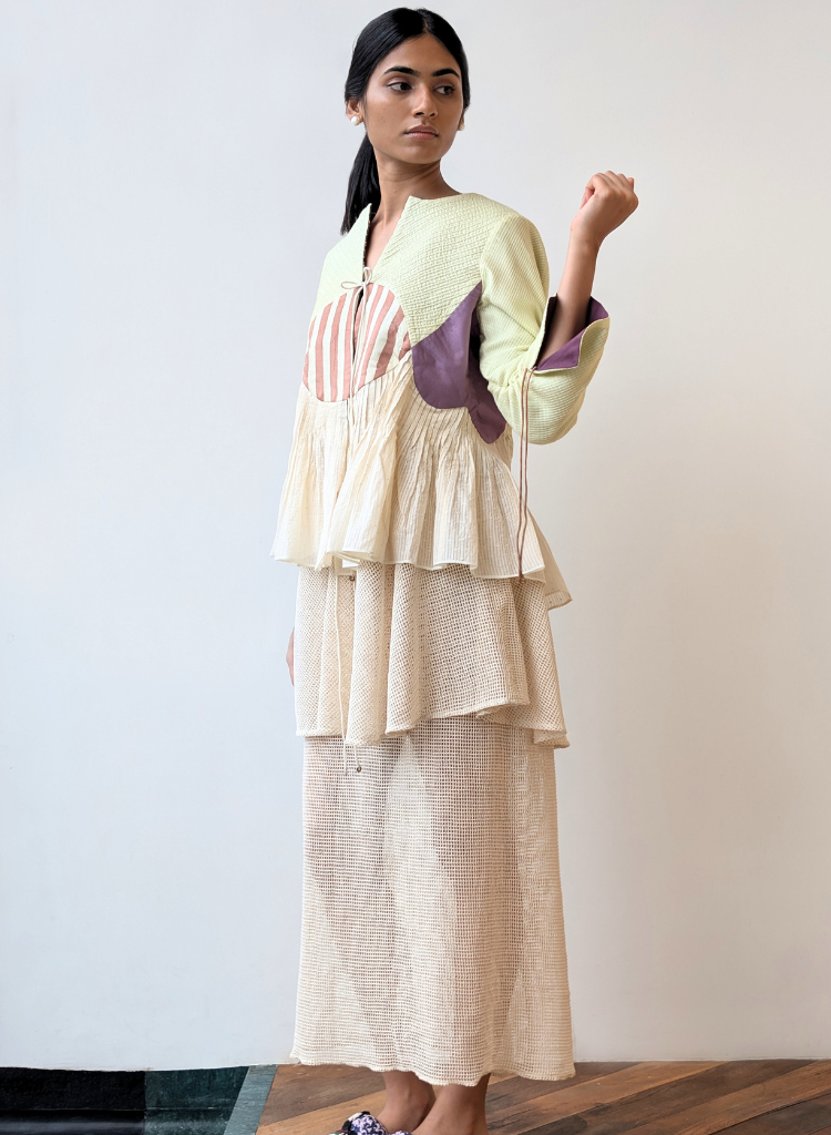 Peplum Tie-up Reversible Overlay