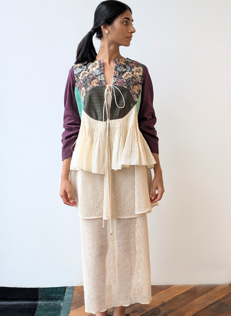 Peplum Tie-up Reversible Overlay