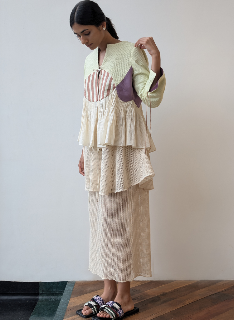 Peplum Tie-up Reversible Overlay