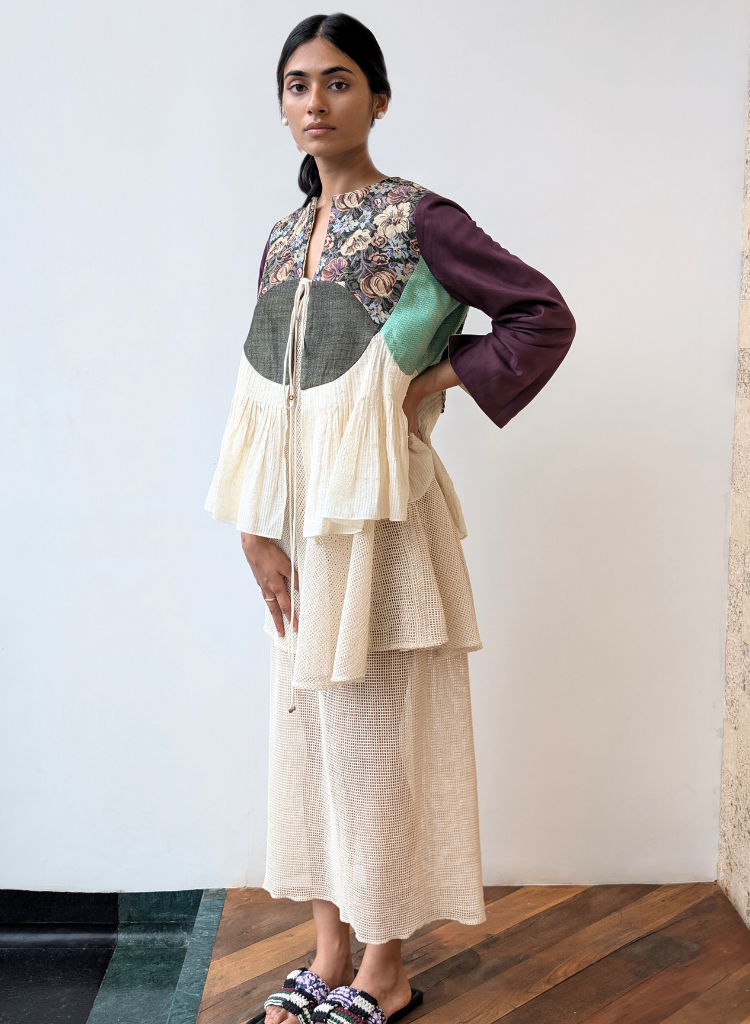 Peplum Tie-up Reversible Overlay