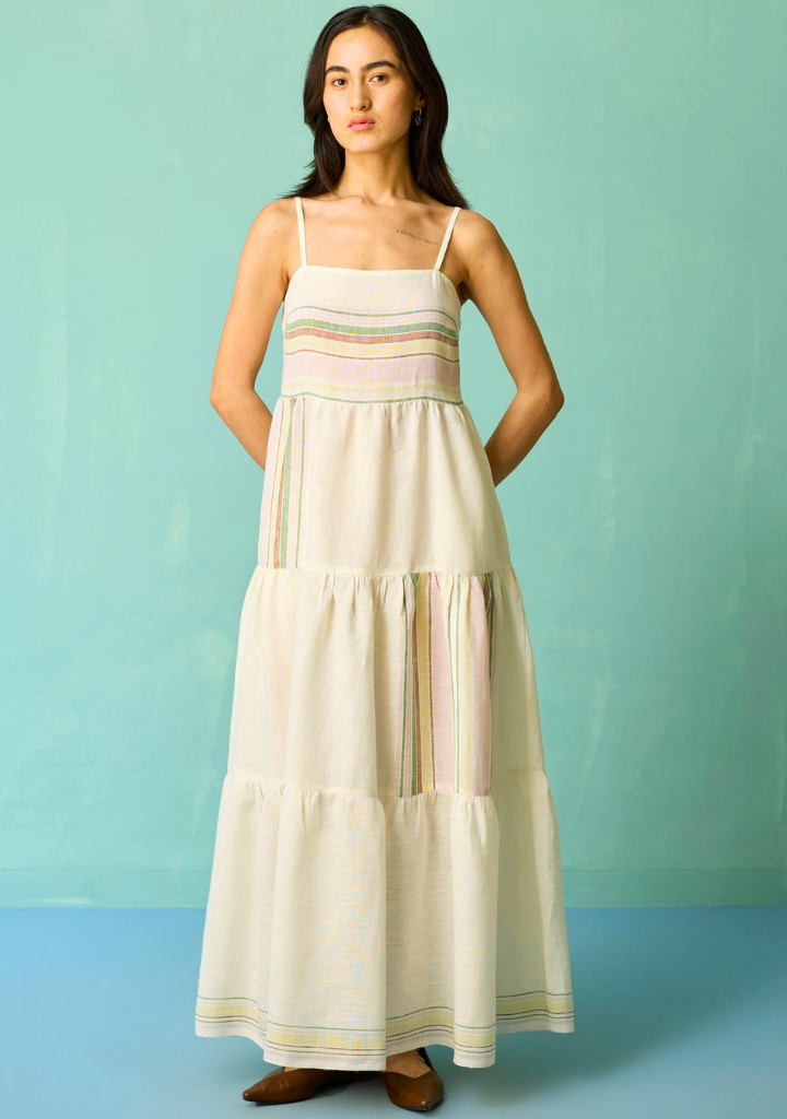Pera Border Tiered Dress