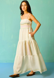 Pera Border Tiered Dress