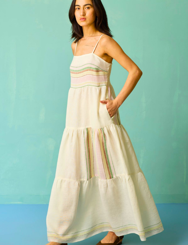 Pera Border Tiered Dress