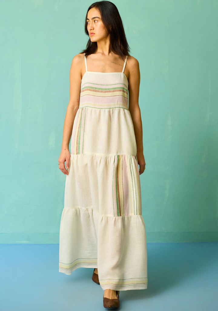 Pera Border Tiered Dress