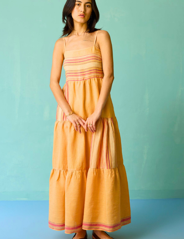Pera Border Tiered Dress