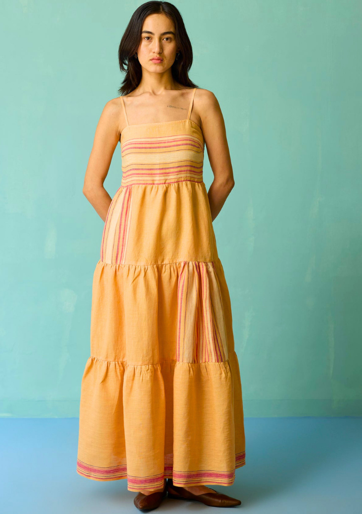Pera Border Tiered Dress