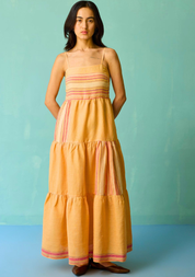 Pera Border Tiered Dress