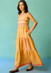 Pera Border Tiered Dress