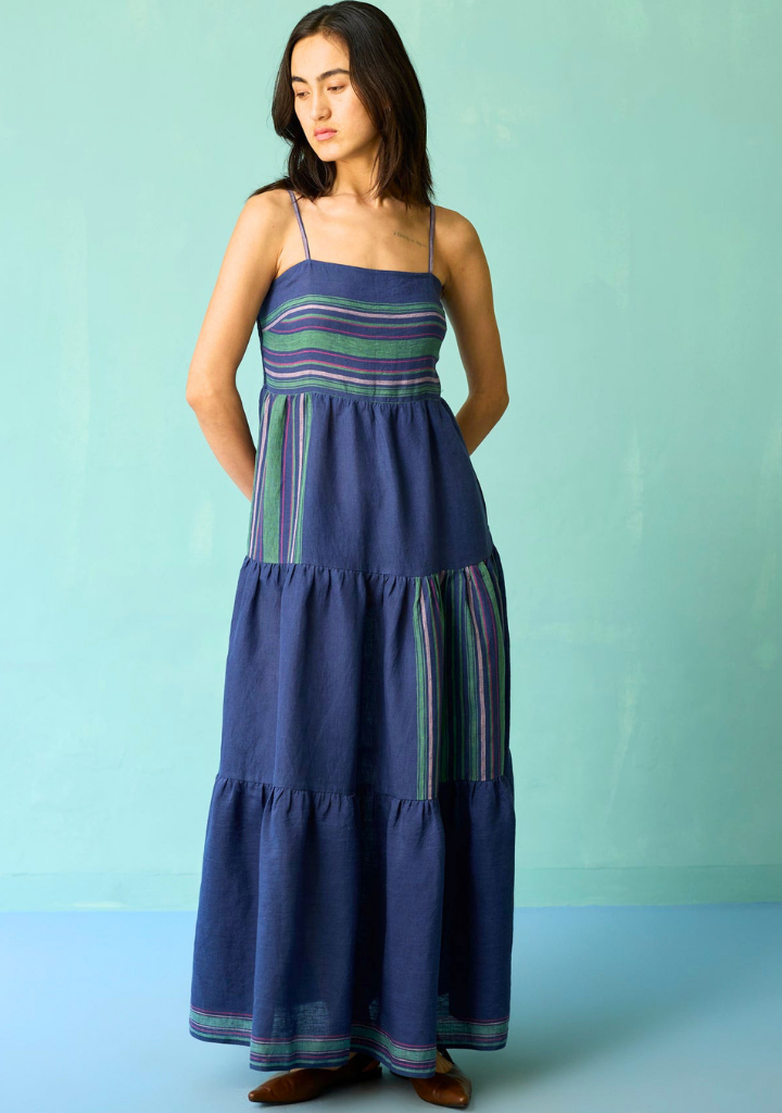 Pera Border Tiered Dress
