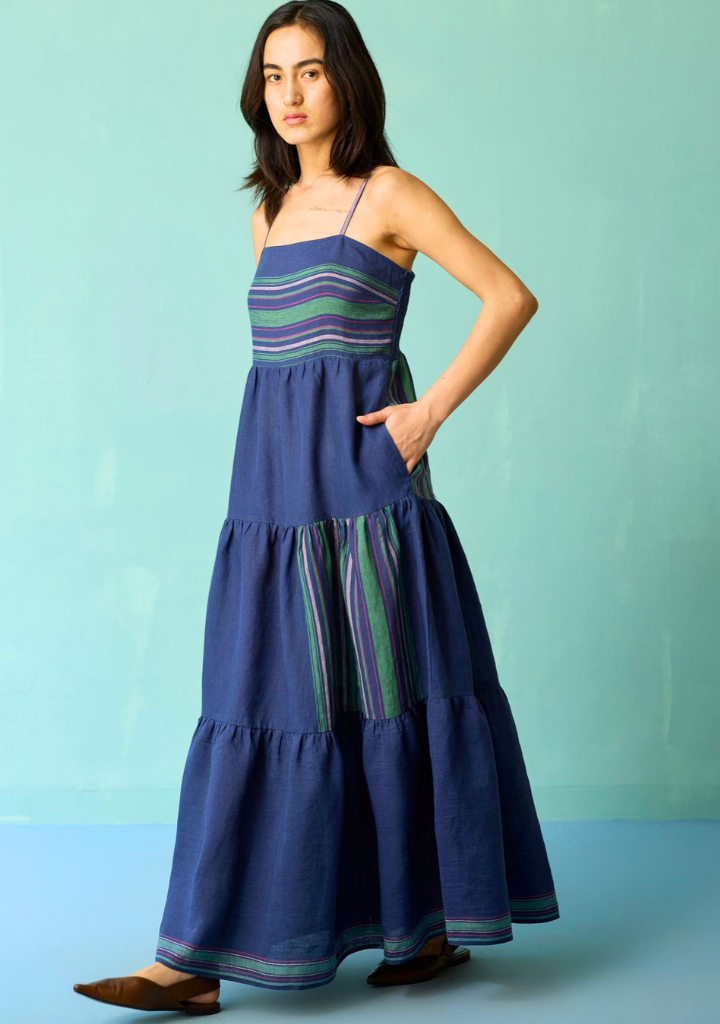 Pera Border Tiered Dress