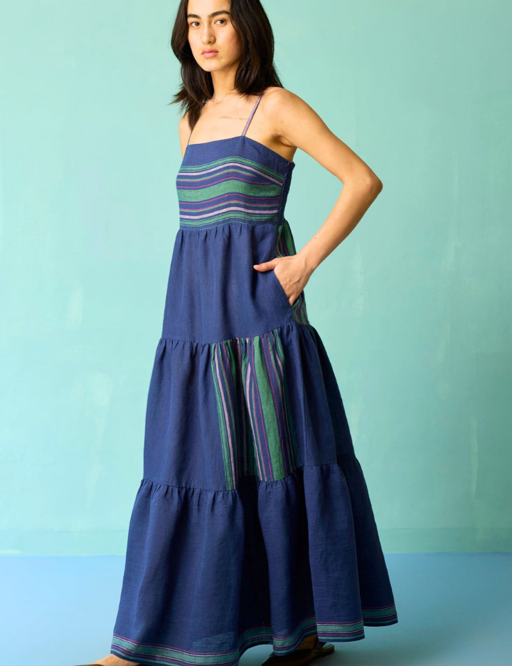 Pera Border Tiered Dress