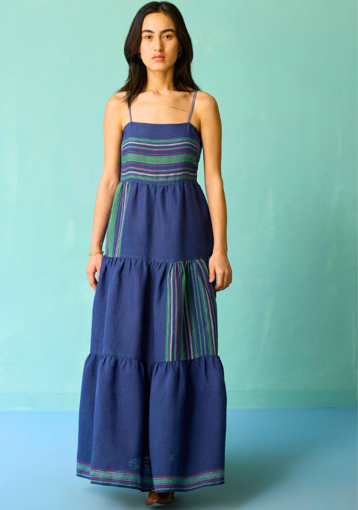 Pera Border Tiered Dress