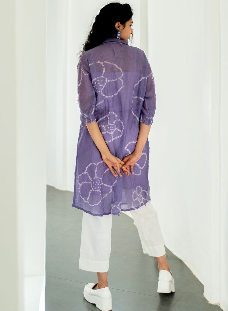 Periwinkle Bandhej Tunic Set