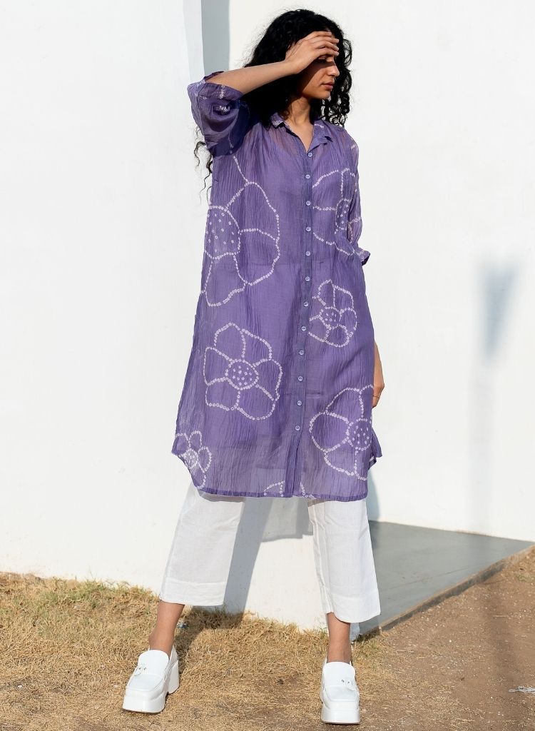 Periwinkle Bandhej Tunic