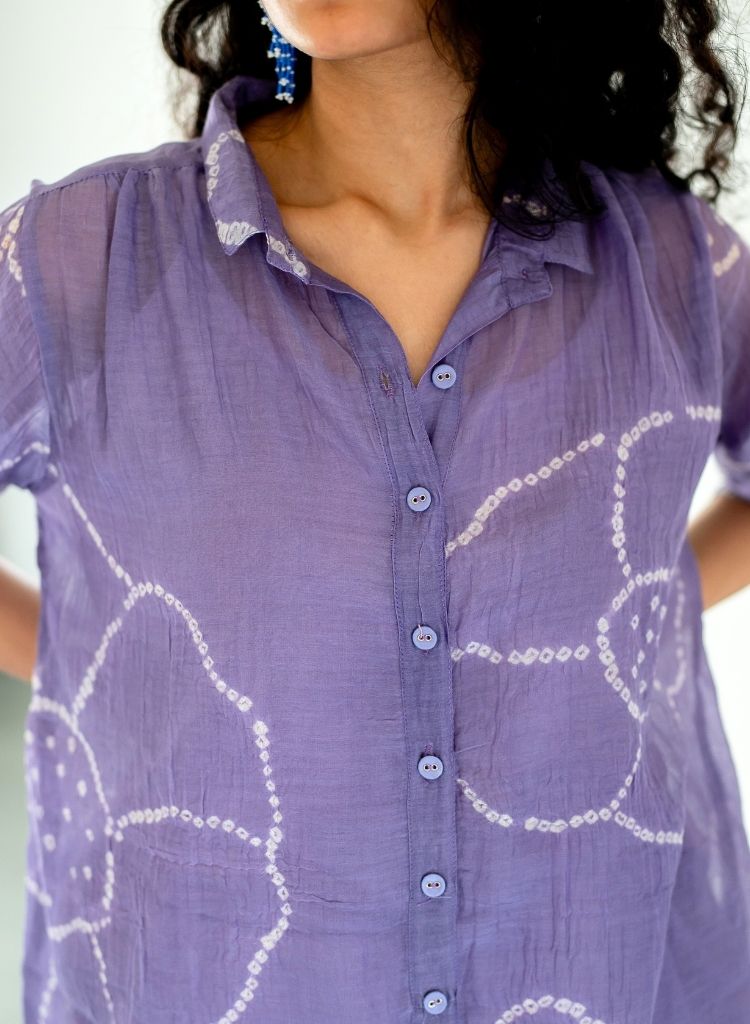 Periwinkle Bandhej Tunic Set