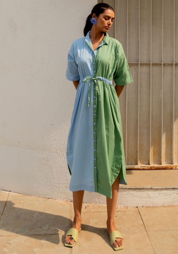 Periwinkle Meadows Shirt Dress